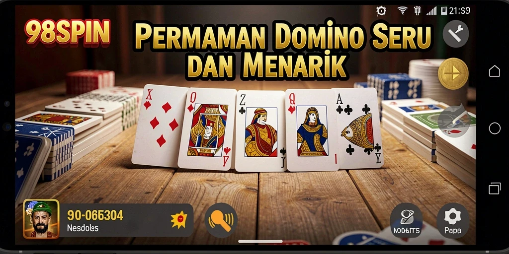Tampilan gameplay Domino yang seru di 98SPIN.