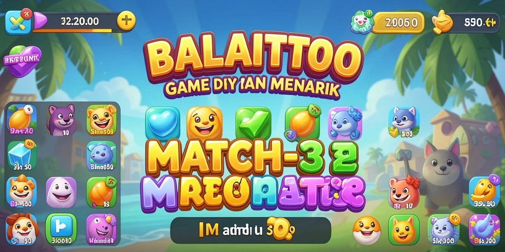 Tampilan gameplay seru BALAITOTO dengan pencocokan objek warna-warni.
