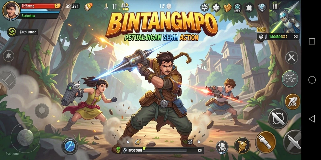 Screenshot gameplay BINTANGMPO yang mendebarkan dan penuh aksi.