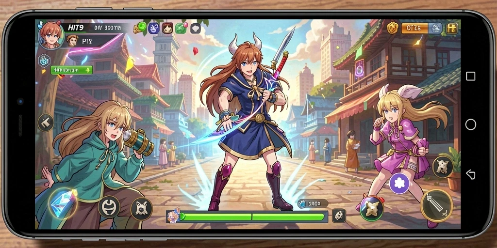 Tampilan permainan HIT9 yang menakjubkan penuh dengan karakter anime.