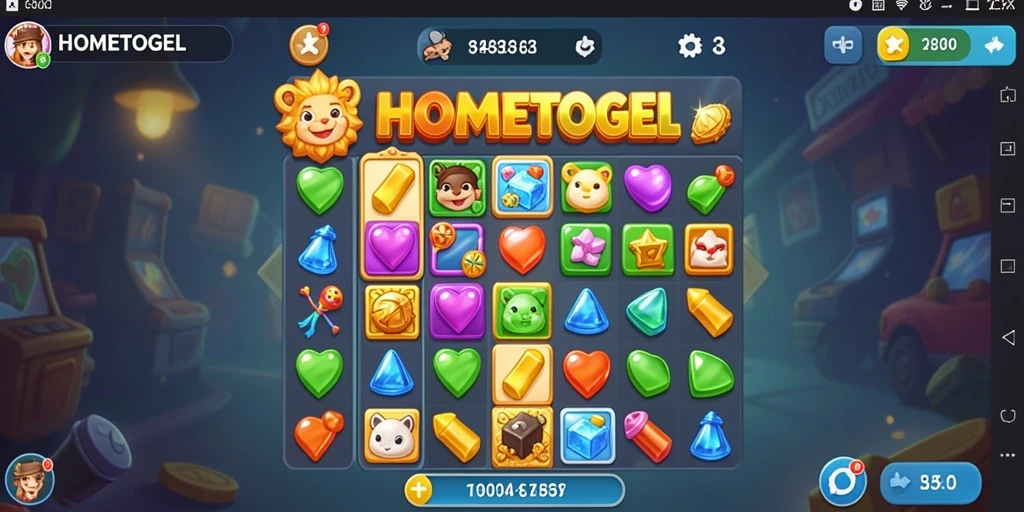 Tampilan gameplay HOMETOGEL yang menarik saat mencocokkan objek.