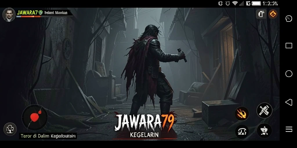 Gameplay seram JAWARA79 dengan suasana yang mencekam.