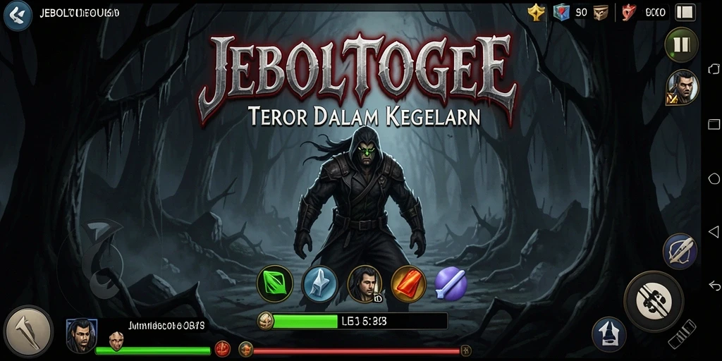 Tampilan gameplay JEBOLTOGEL yang menakutkan dan penuh ketegangan.