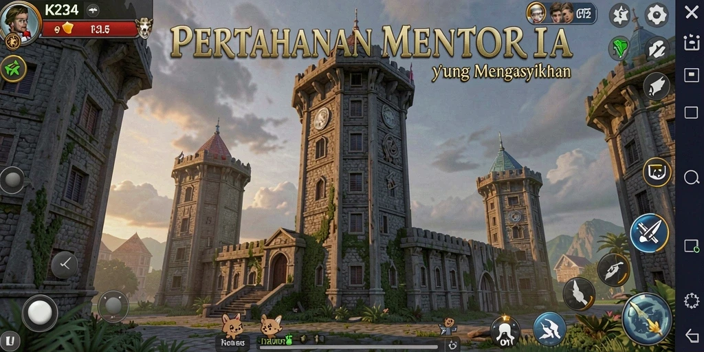 Screenshot gameplay K234 menunjukkan aksi seru di Tower Defense.