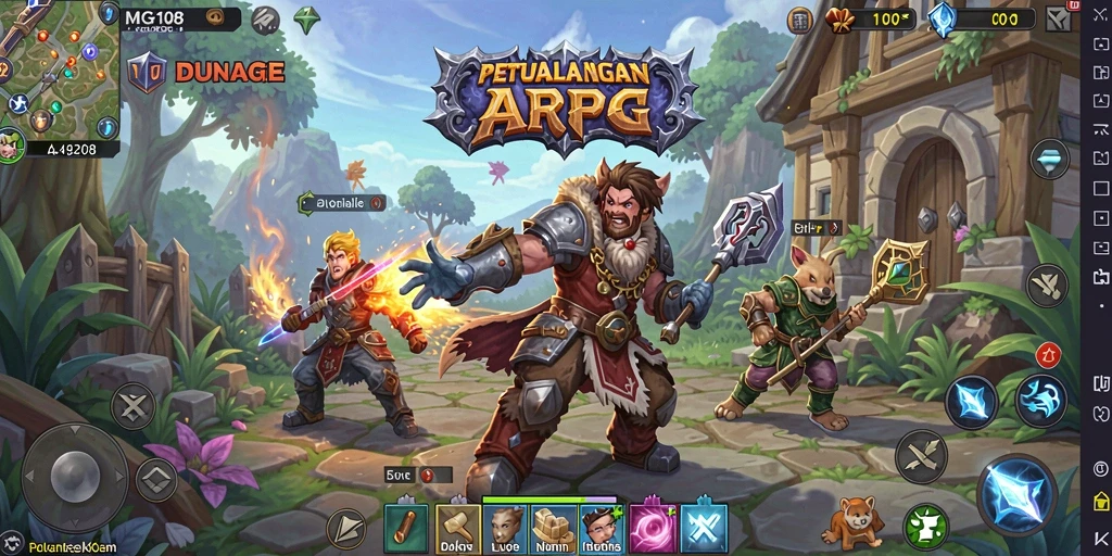 Tampilan gameplay MG108 dengan aksi seru dan grafik menawan.