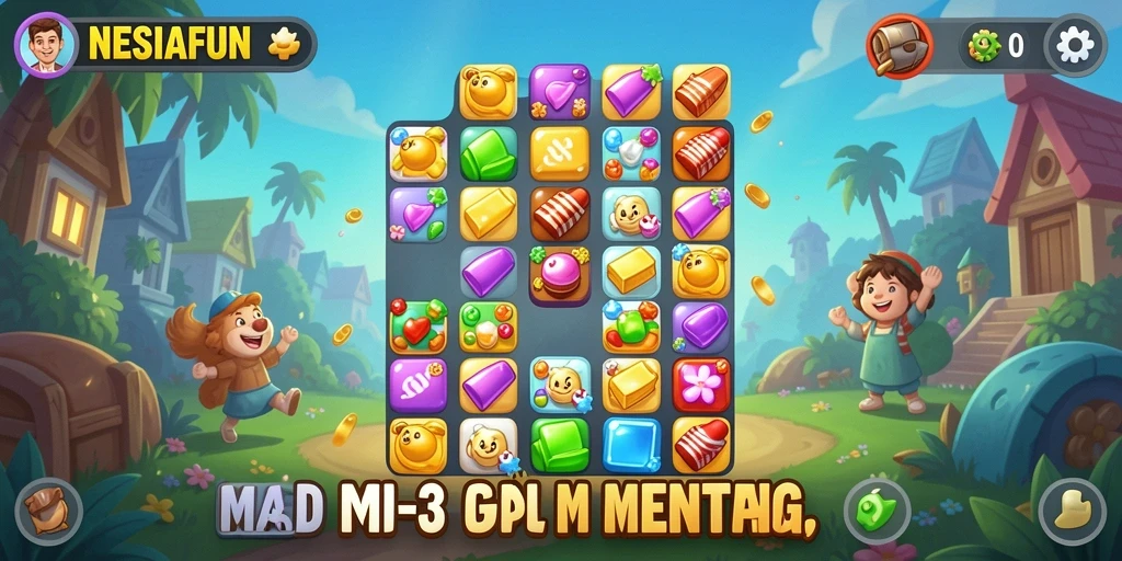 Tampilan gameplay <strong>NESIAFUN</strong> yang seru dan menantang dalam genre Match-3.