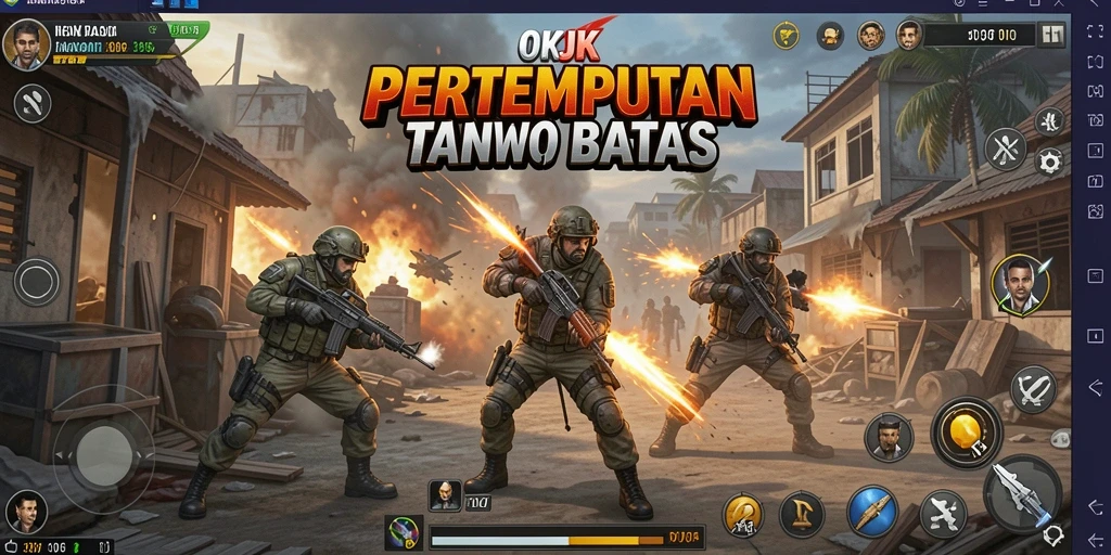 Tangkapan layar gameplay dinamis dari OKJK yang menampilkan pertempuran yang mendebarkan.