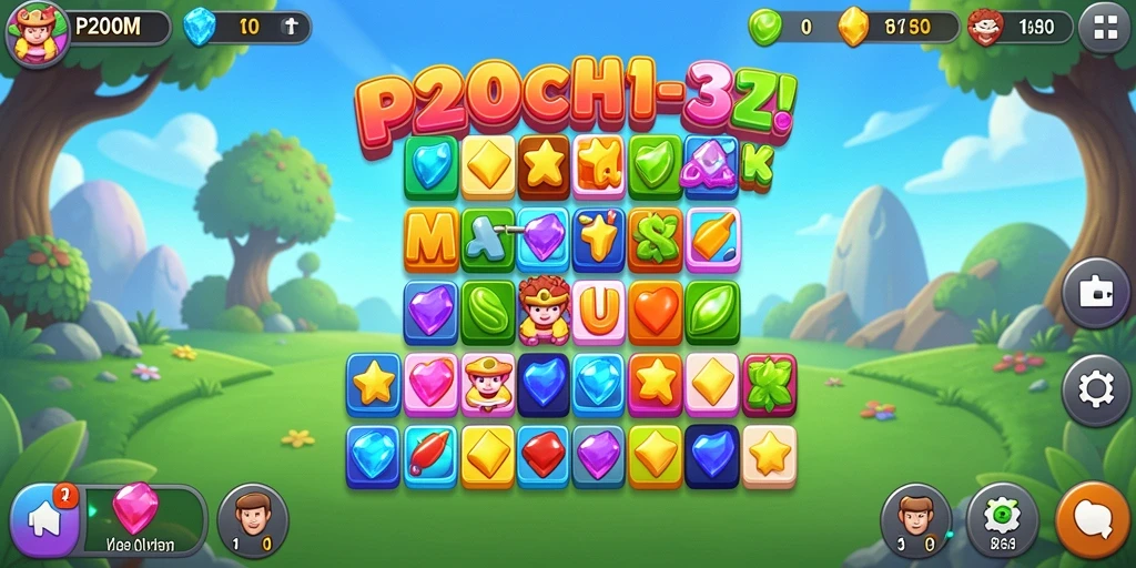 Gameplay seru P200M dalam genre Match-3.