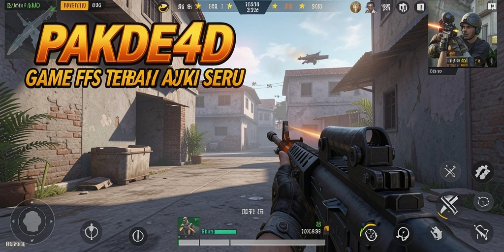 Tangkapan layar menunjukkan aksi menembak yang seru dalam PAKDE4D.