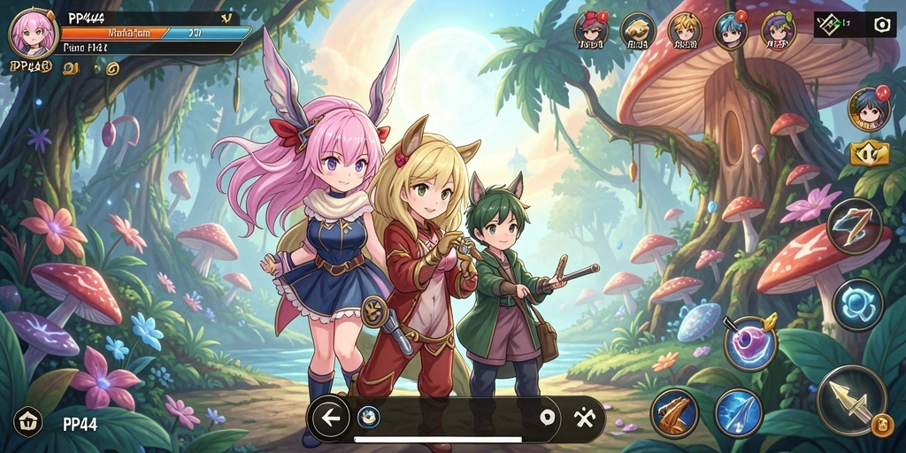 Tampilan gameplay seru dari PP444 dengan karakter Anime yang mendebarkan.