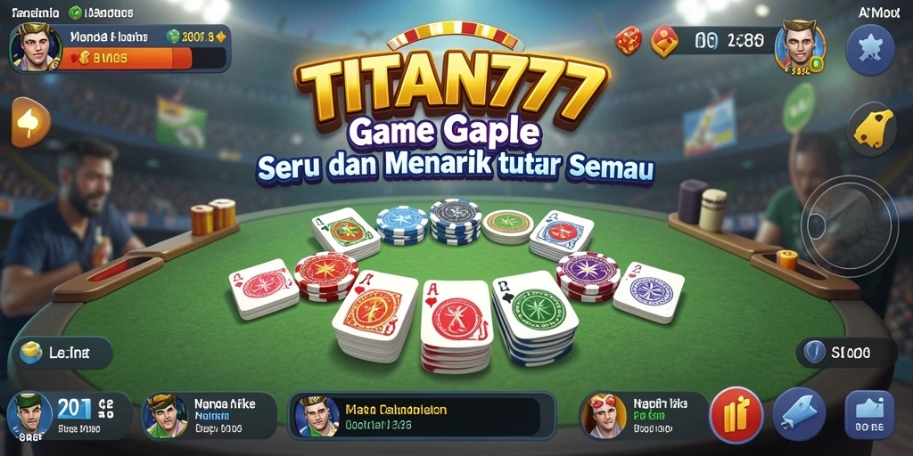 Tampilan gameplay seru dan interaktif dalam game Gaple TITAN777.